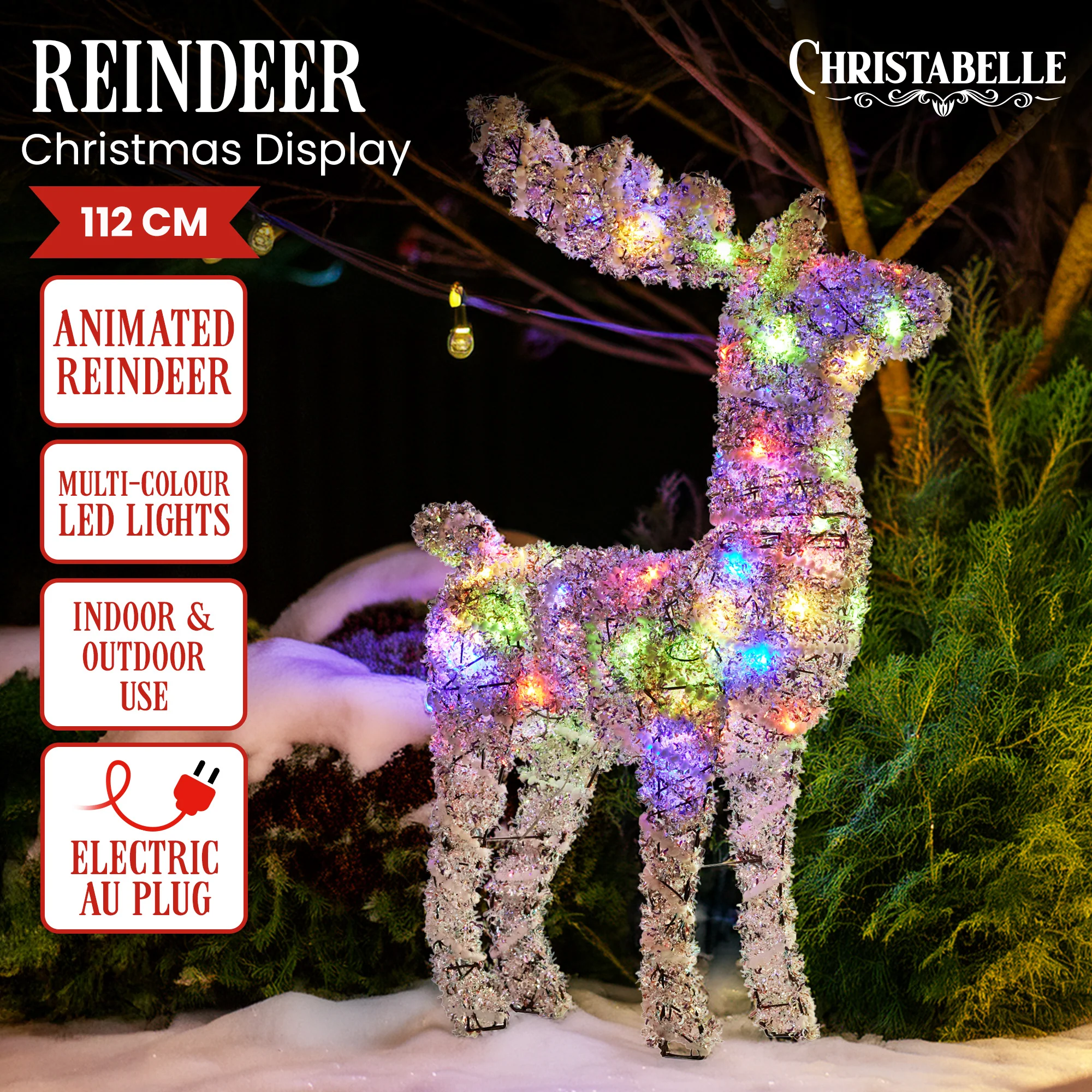 Christabelle Animated Reindeer LED Decoration 112cm - Image 2