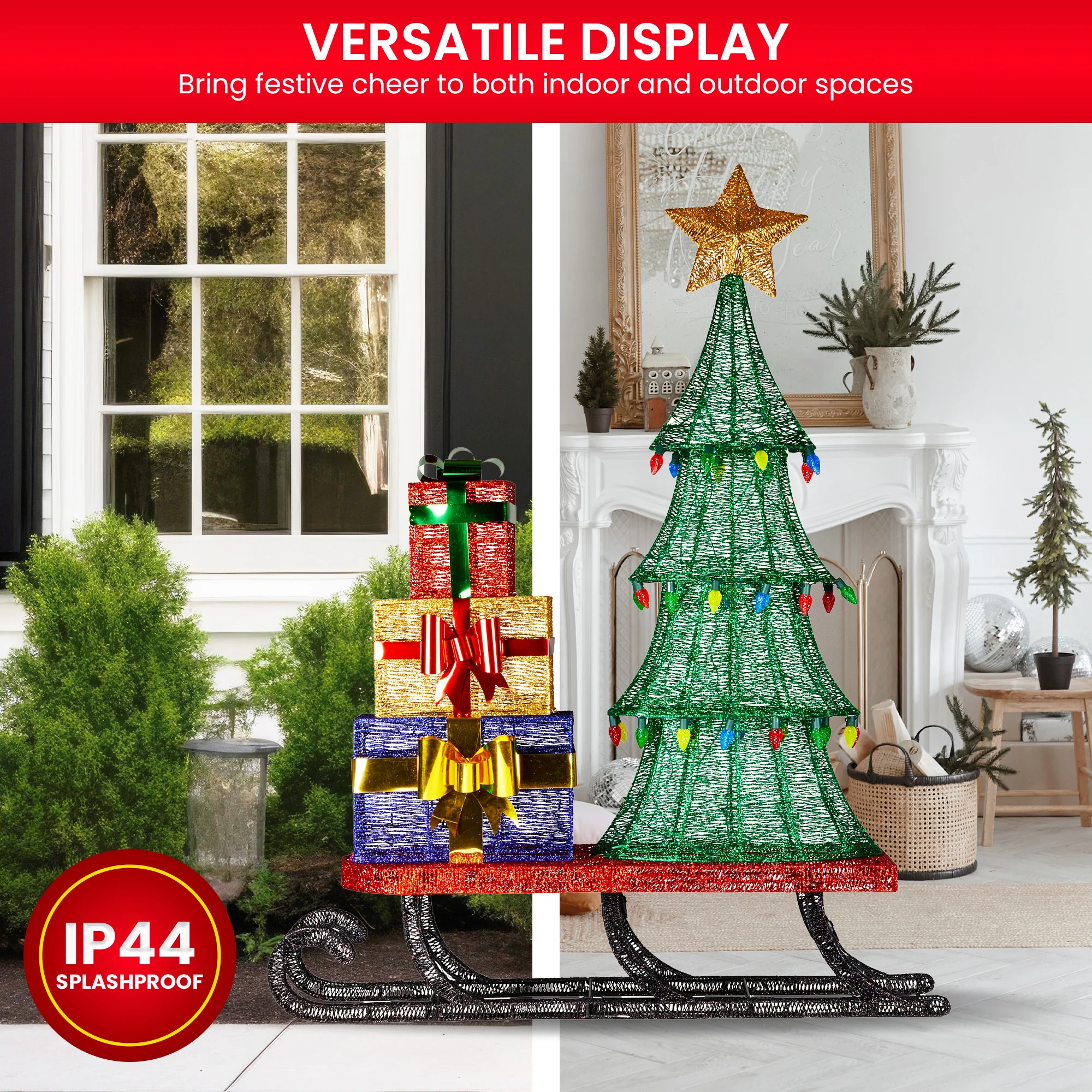 Christabelle Christmas Display Sled with Tree and Presents -  183cm - Image 6