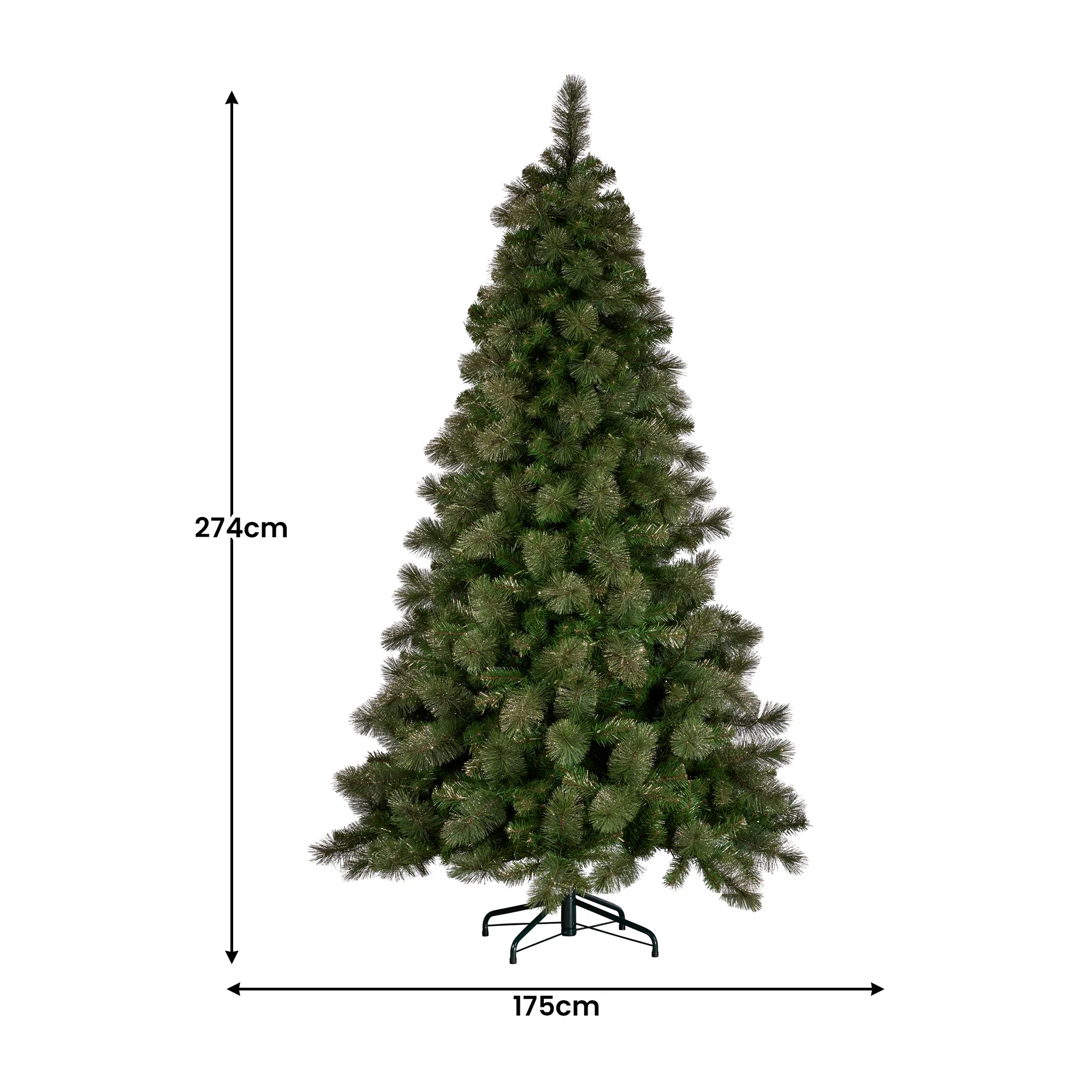 Christabelle Gold Pine Christmas Tree with 850 LEDs 9ft - Image 3