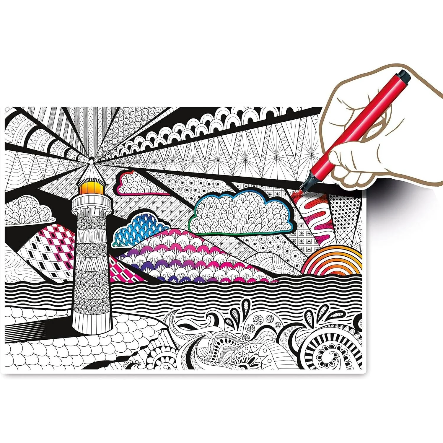 Clementoni Lighthouse 3D Colour Therapy Puzzle (500pc) - Image 3