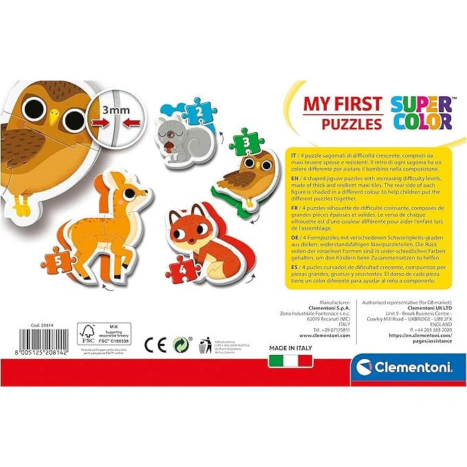 Clementoni My First Puzzles Forest Animals 4 Shaped Puzzles - Image 3