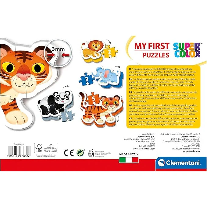 Clementoni My First Puzzles Wild Animals 4 Shaped Puzzles - Image 4