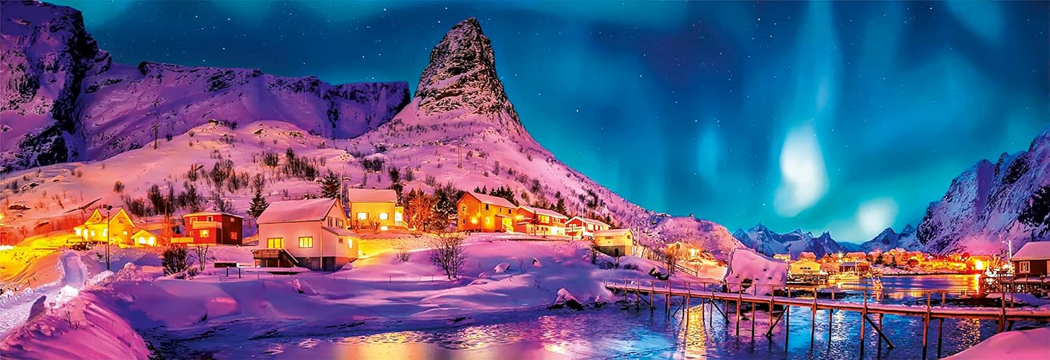 Clementoni Panorama Puzzle Night Lofoten Island Norway 1,000 Pieces - Image 2