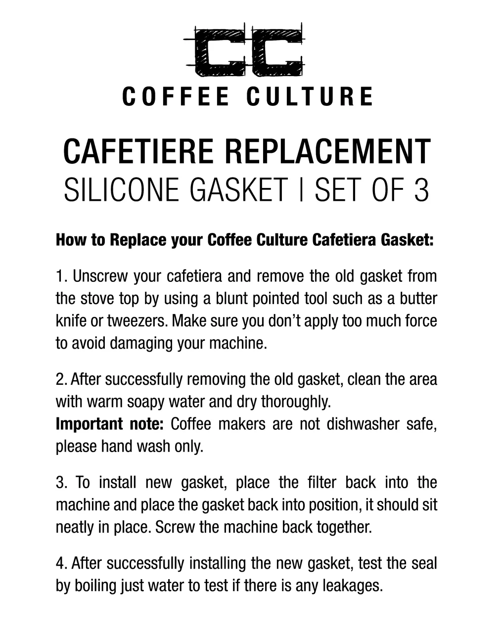 Coffee Culture 3-Cup Silicone Gasket For Stovetop Espresso Cup 3pc (White) - Image 3