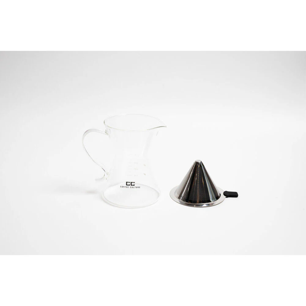 Coffee Culture 400ml Pour Over Coffee Maker Dripper Glass Jug with Filter/Handle - Image 3