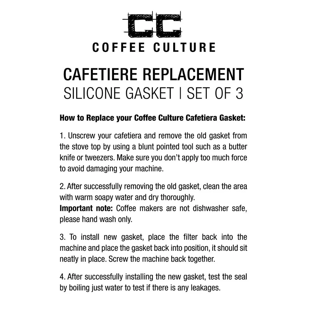 Coffee Culture 6-Cup Silicone Gasket For Stovetop Espresso Cup 3pc (White) - Image 2