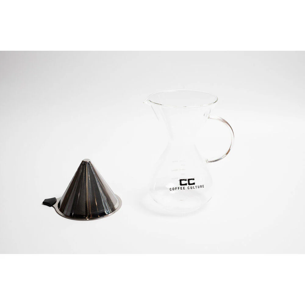 Coffee Culture Pour Over 600ml Glass Coffee Maker Drip Jug with Filter Clear - Image 3