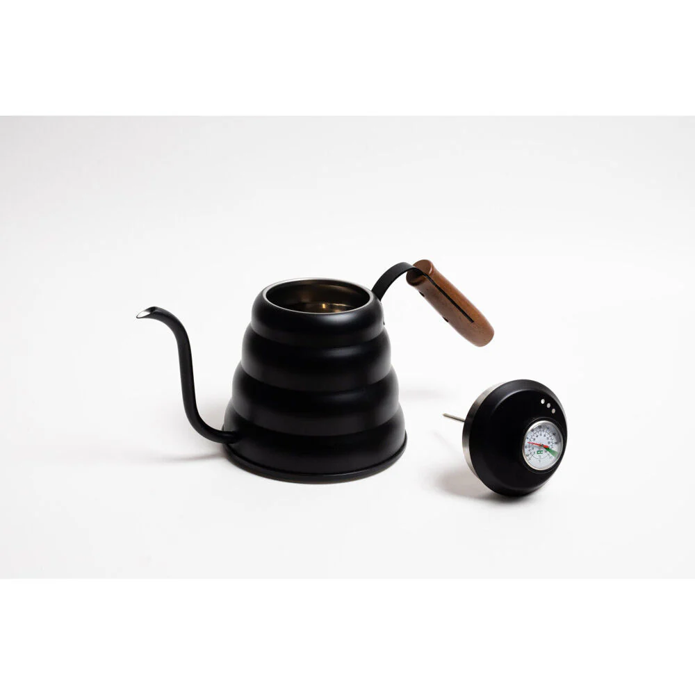 Coffee Culture Stainless Steel 1.2L Goose Neck Kettle with Thermometer (Black) - Image 3