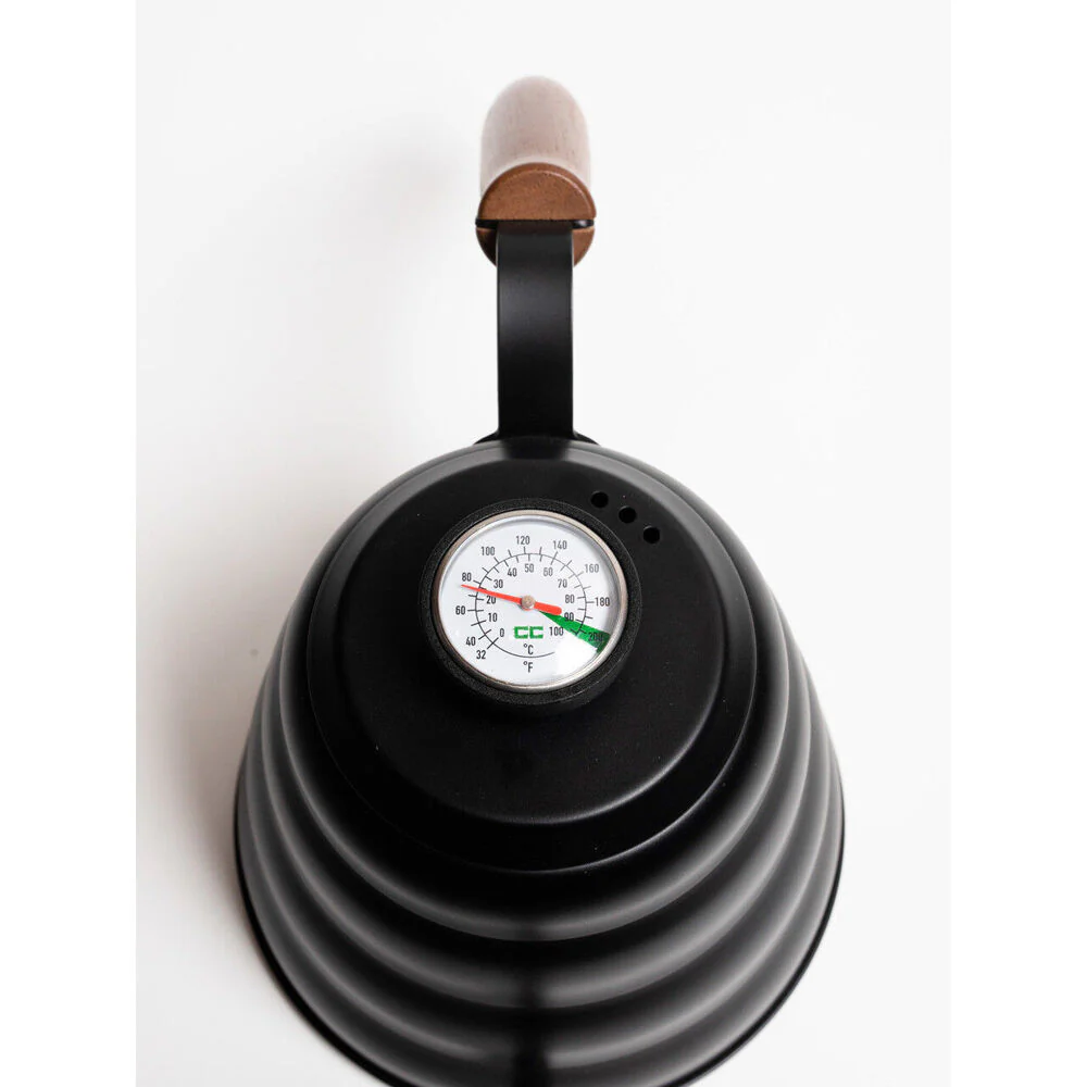 Coffee Culture Stainless Steel 1.2L Goose Neck Kettle with Thermometer (Black) - Image 5