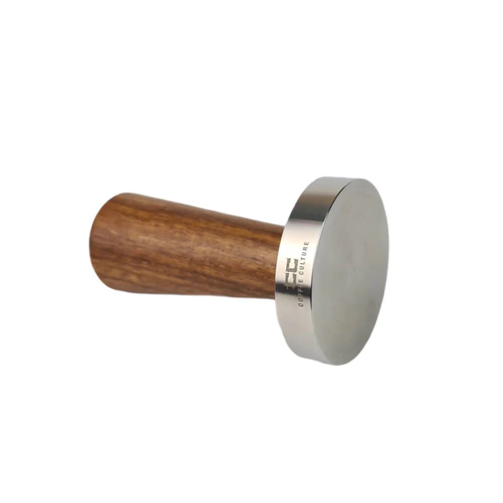 Coffee Culture Stainless Steel Burmese Rosewood Coffee Tamper Flat Base 53mm - Image 3