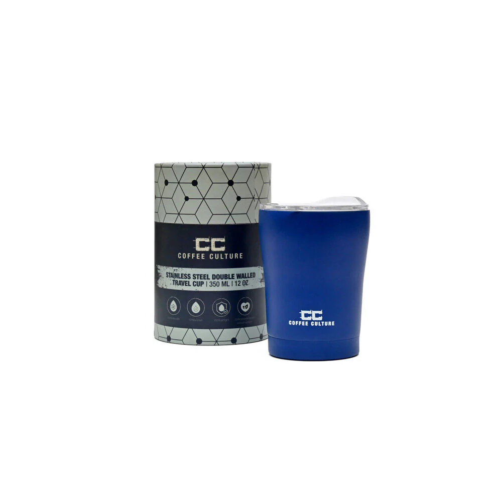 Coffee Culture Stainless Steel Double Wall 350ml Travel Cup (Prussian Blue) - Image 3