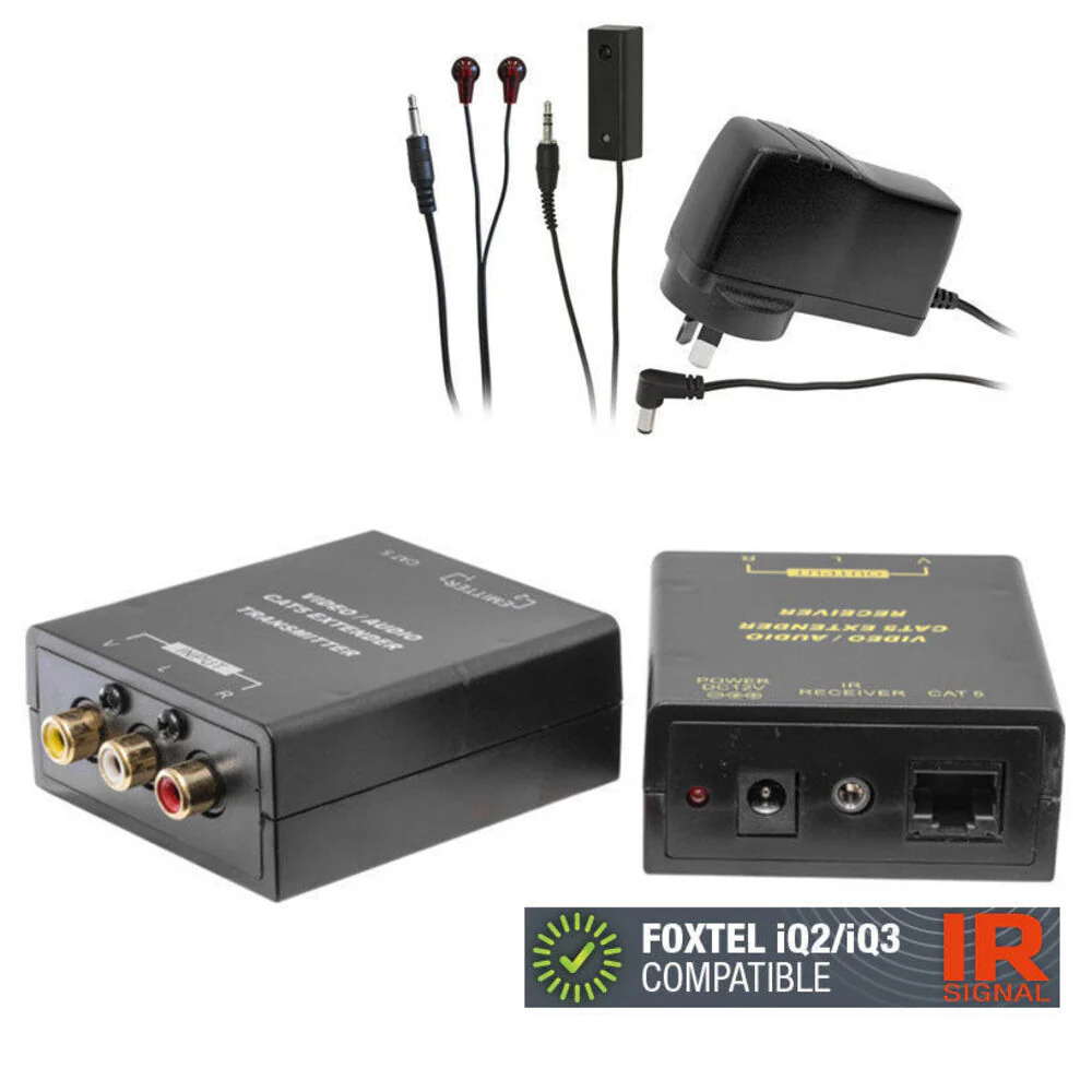 Composite Rca Video/Audio Cat5 Extender with IR Extender Kit - Image 3