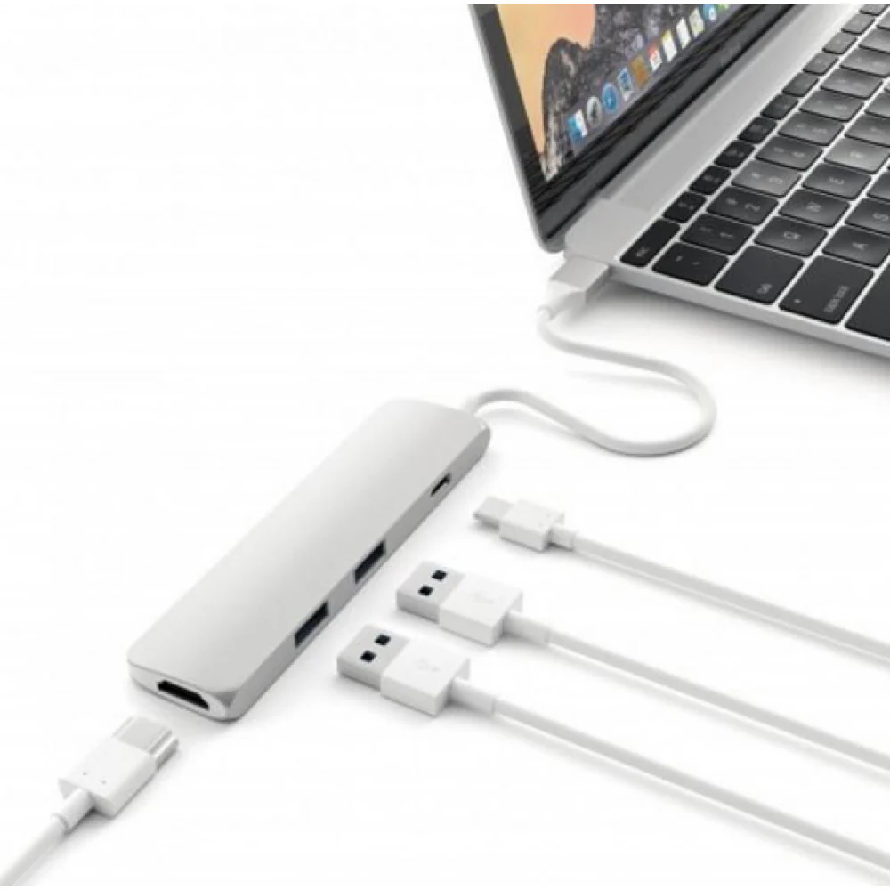 Connect Cable 4-Port Male USB-C to HDMI/USB 3.0 Hub For Laptop (White) - Image 6