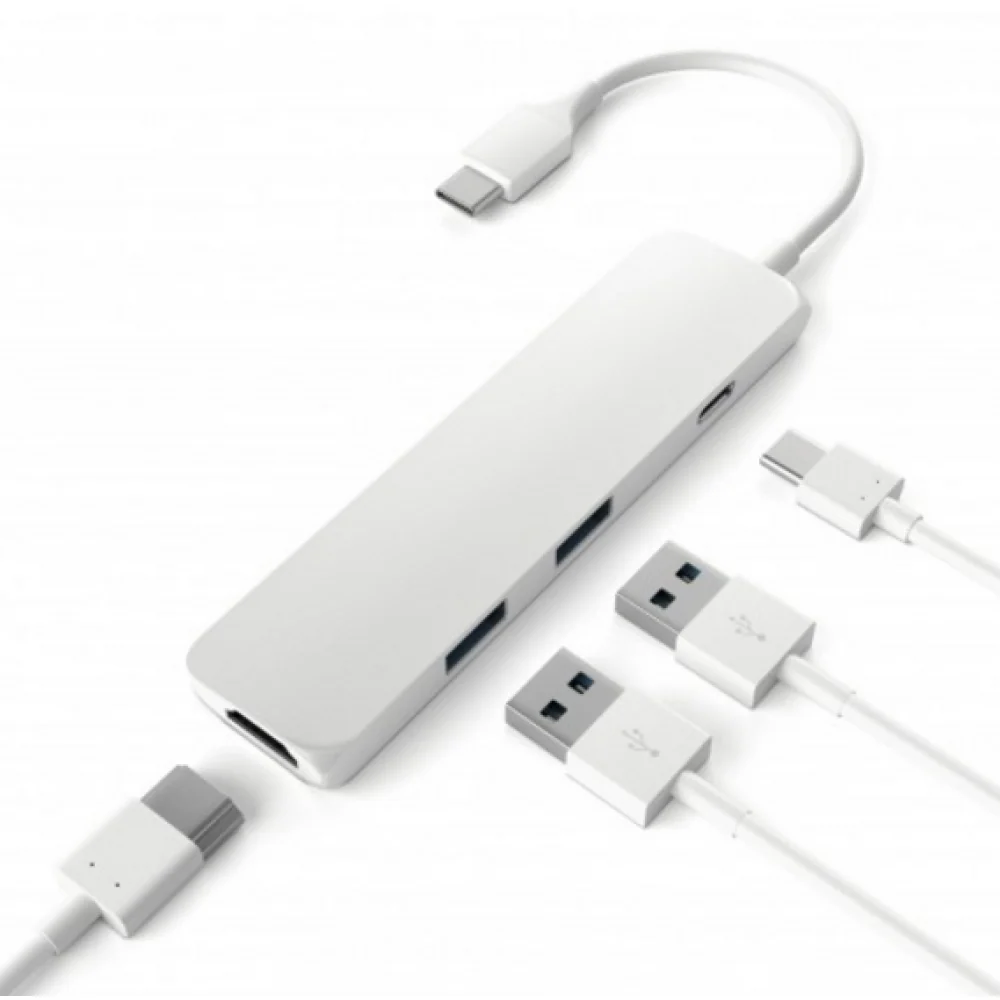 Connect Cable 4-Port Male USB-C to HDMI/USB 3.0 Hub For Laptop (White) - Image 7