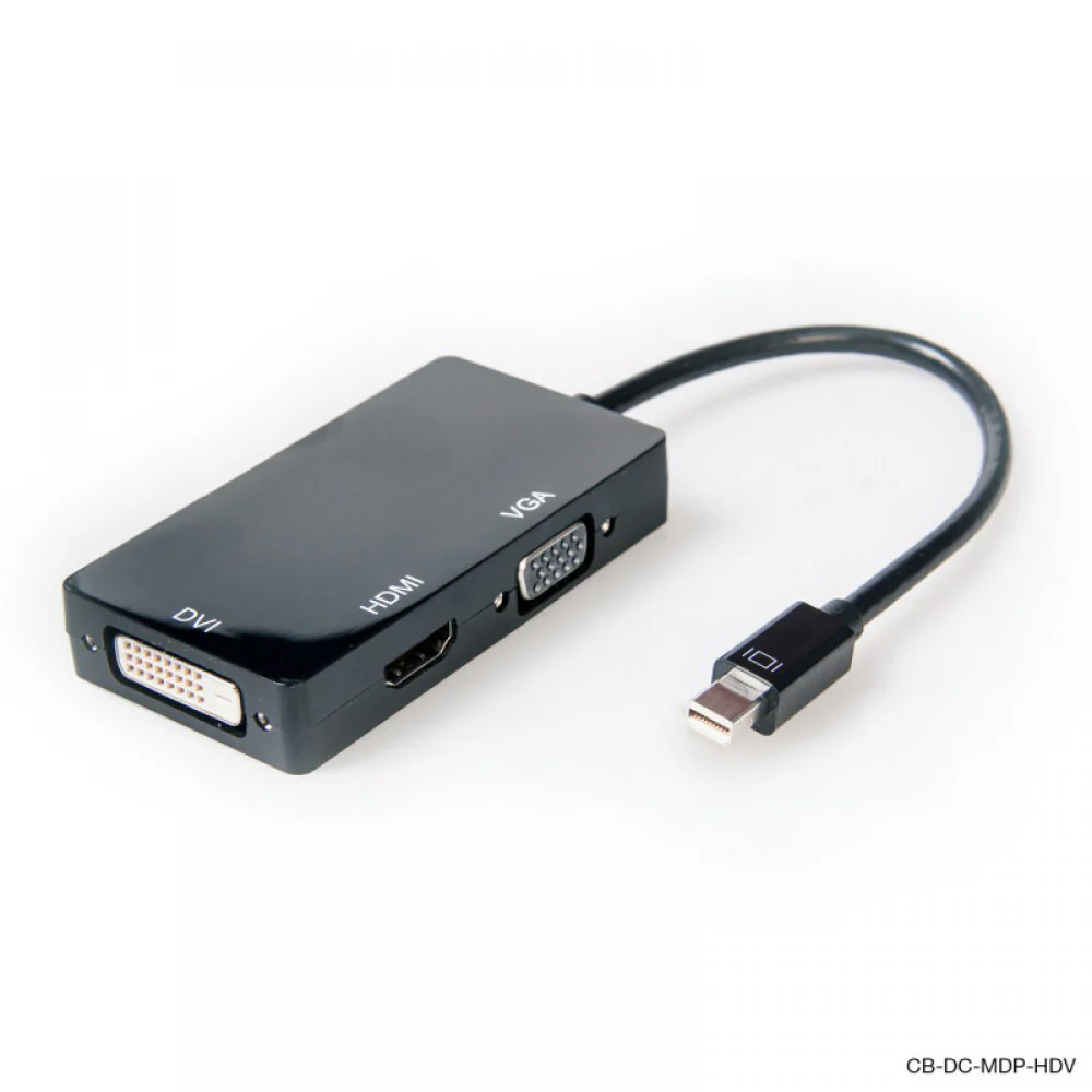 Connect Cable Male Mini DisplayPort to Female HDMI/DVI/VGA Adapter (Black) - Image 3