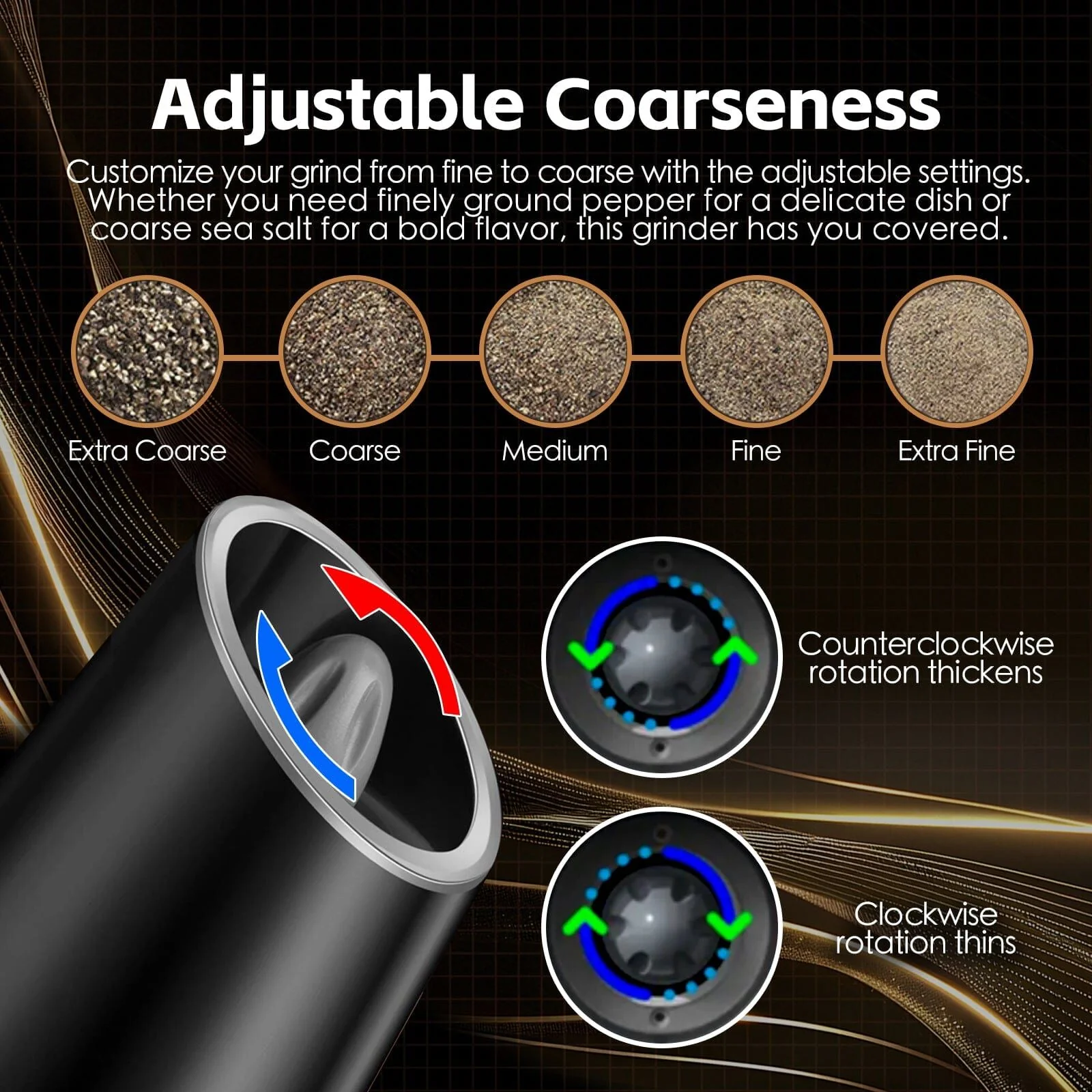 Cook Easy 2 pack Electric Salt and Pepper Spice Grinder - Image 3