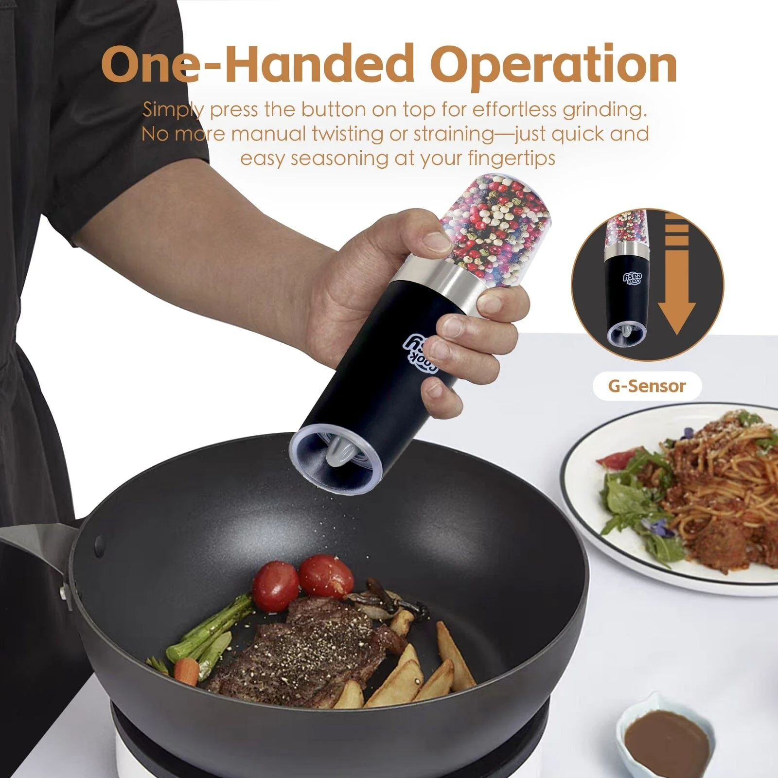 Cook Easy 2 pack Electric Salt and Pepper Spice Grinder - Image 5