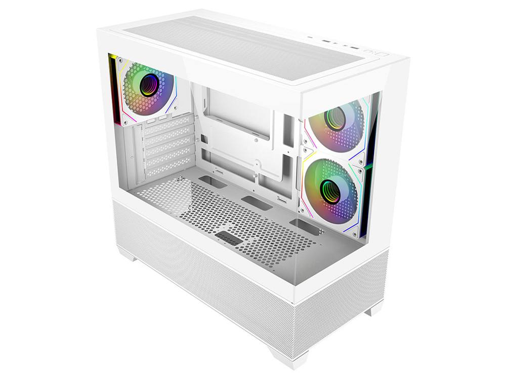 Cooler Master Elite 490 Dual Tempered Glass Micro-ATX Case - White - Image 3