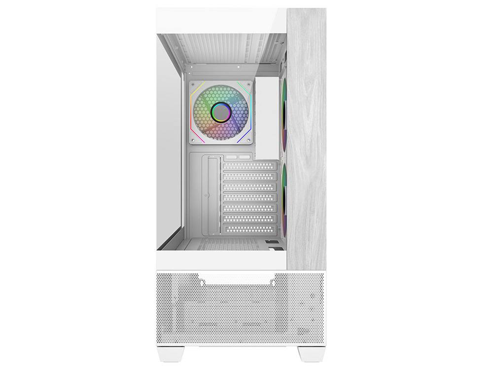 Cooler Master Elite 690 Wood Dual Tempered Glass Mid-Tower Case (White) - Image 3