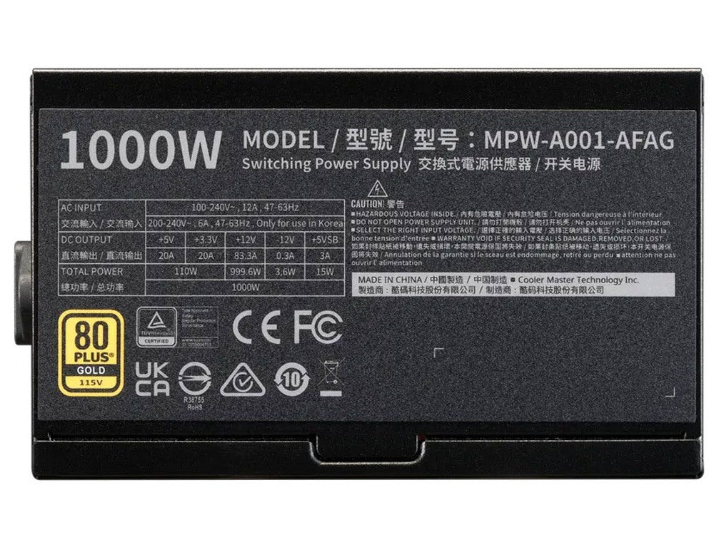 Cooler Master Elite Gold 1000W ATX 3.1 Fully Modular Power Supply - Image 4