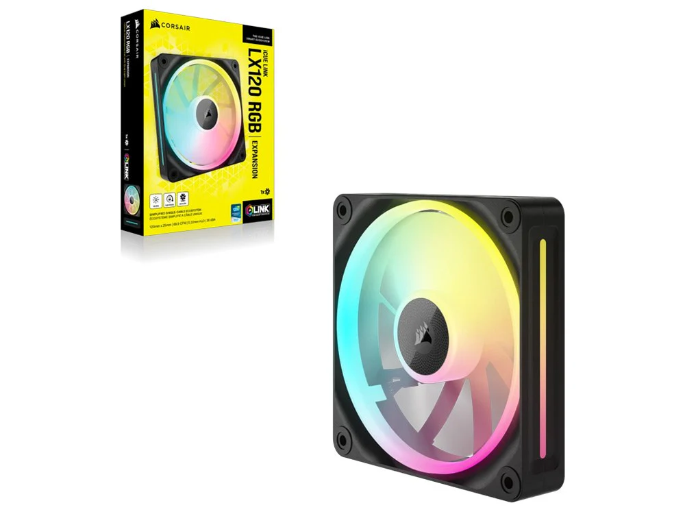 Corsair iCUE LINK LX120 120mm RGB PWM Case Fan - Black (1-Pack) - Image 4