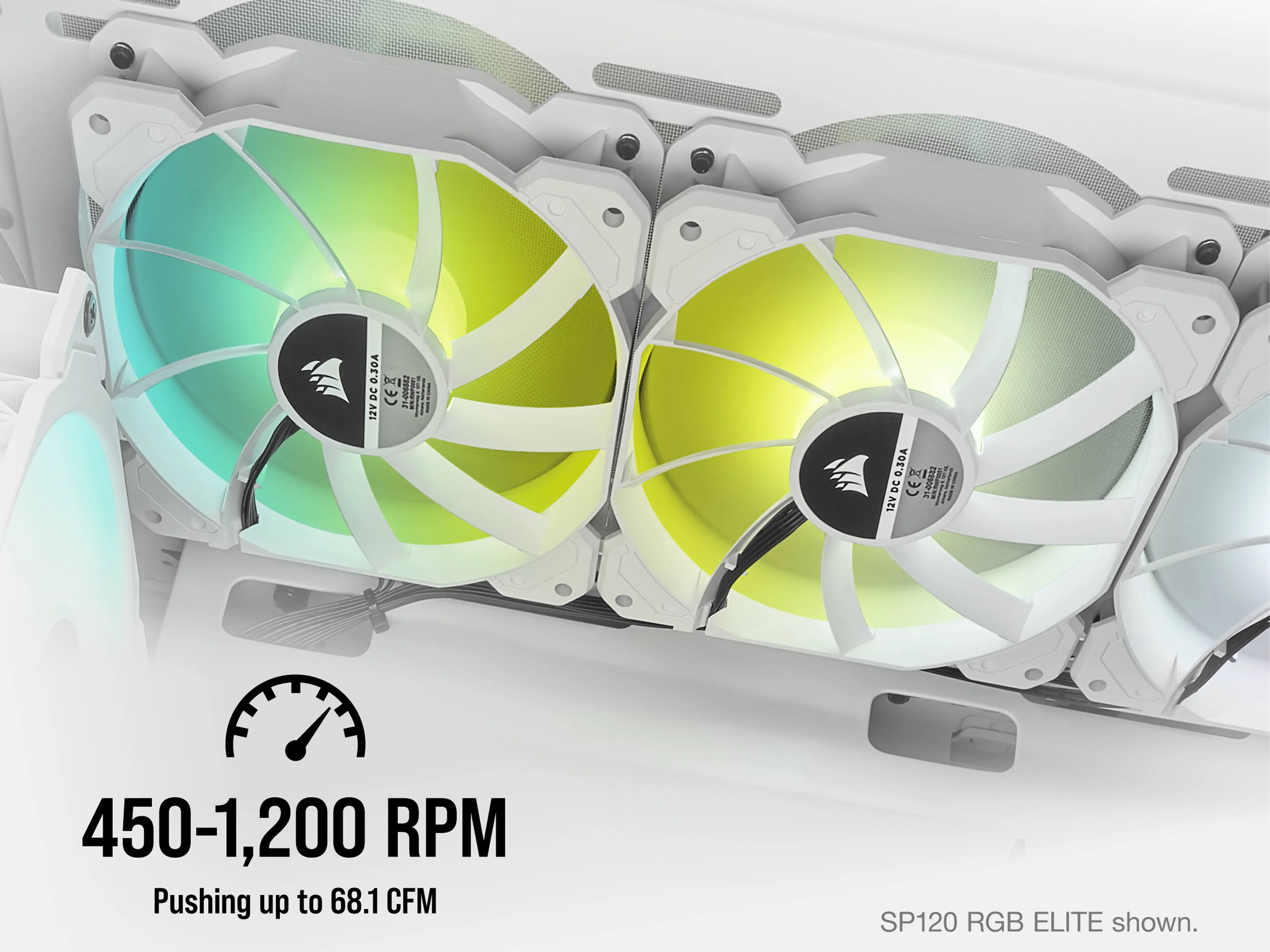 Corsair iCUE SP140 140mm RGB Elite PWM Fan - Dual Fan Kit with Lighting Node CORE  (White ) (CO-9050139-WW) - Image 6