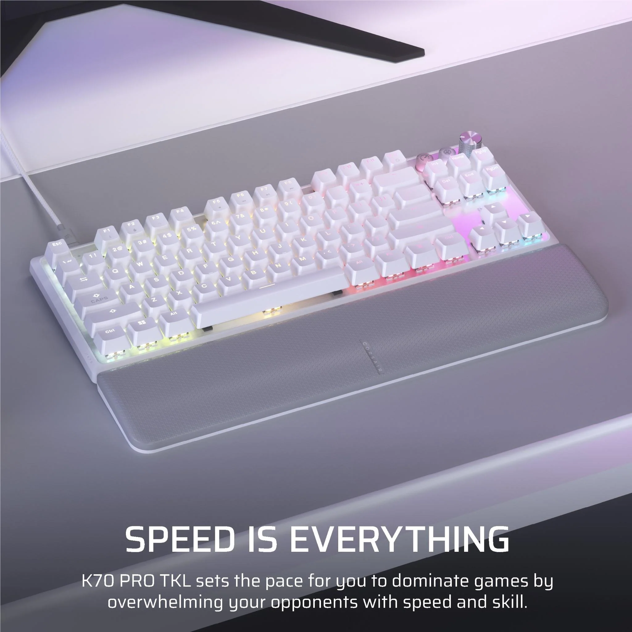 Corsair K70 PRO TKL Tenkeyless Magnetic Mechanical Gaming Keyboard (White) - Image 2
