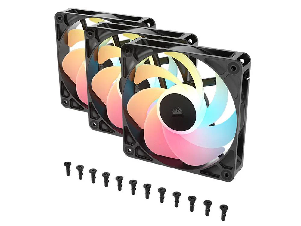 Corsair RS120-R ARGB 120mm PWM Reverse Fan 3-Pack (Black) - Image 6