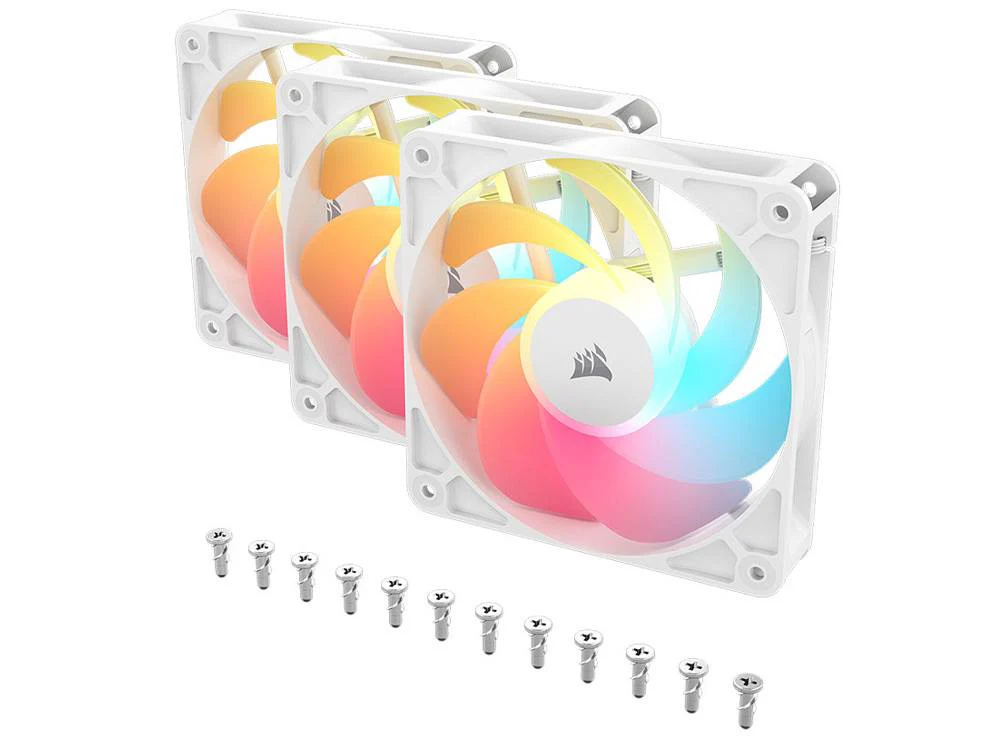 Corsair RS120-R ARGB 120mm PWM Reverse Fan 3-Pack (White) - Image 6