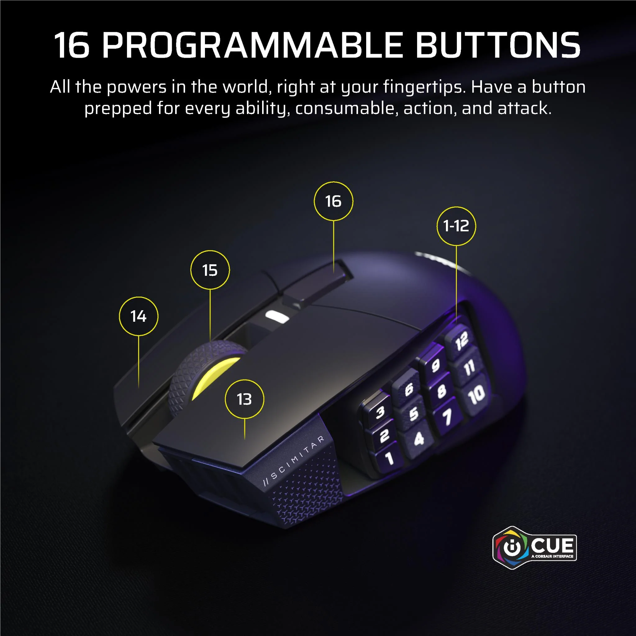Corsair Scimitar Elite Wireless Se MMO Gaming Mouse (Gun Metal) - Image 8
