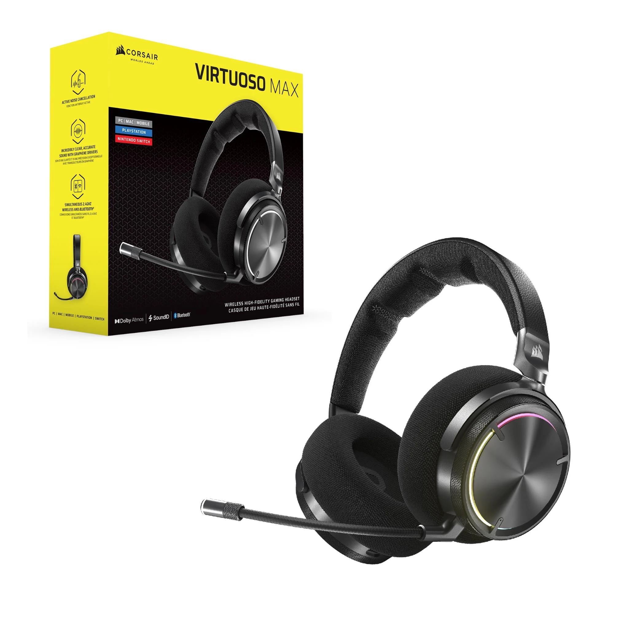 Corsair VIRTUOSO MAX Wirless Gaming Headset (Carbon) - Image 9