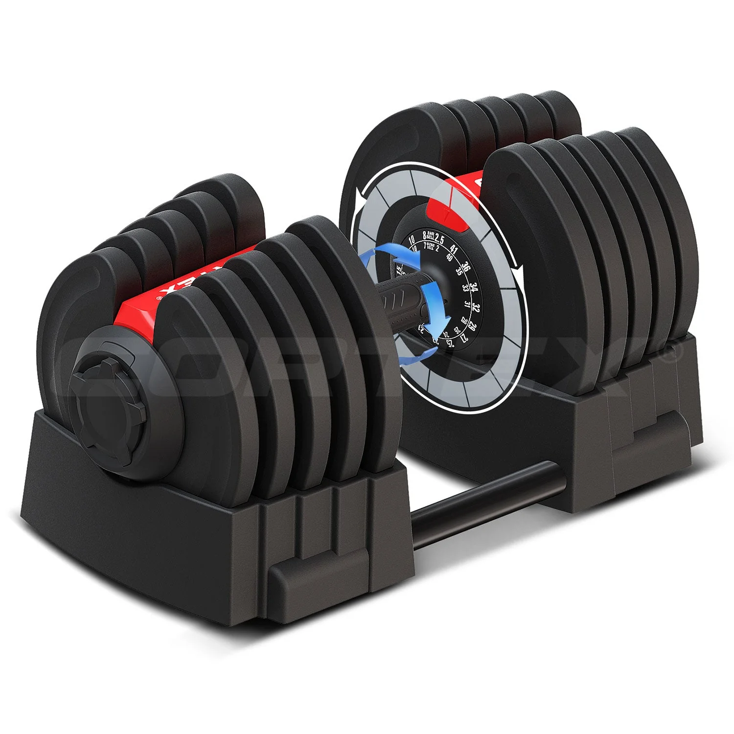 CORTEX Revolock V2 80kg Adjustable Dumbbell Pair with Stand - Image 9