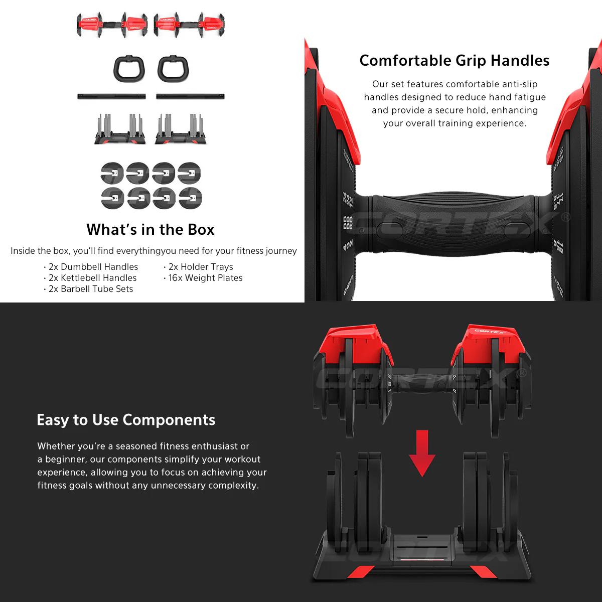CORTEX Revolock V2 Adjustable Dumbbell Set 48kg - Image 5