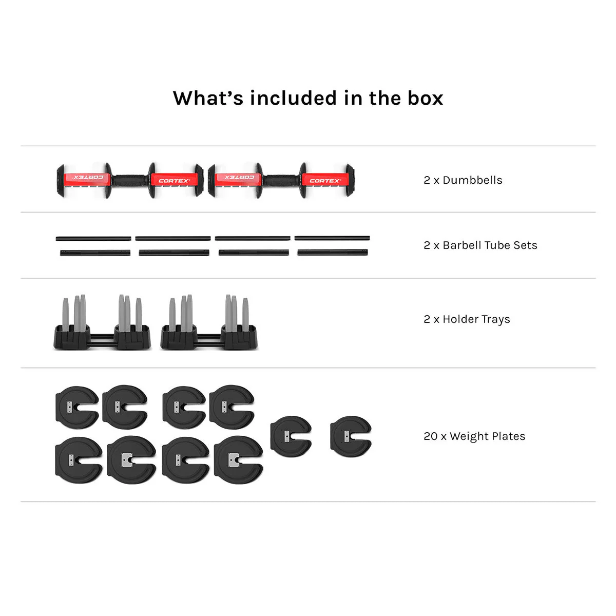 CORTEX Revolock V2 Adjustable Dumbbell Set 80kg - Image 7
