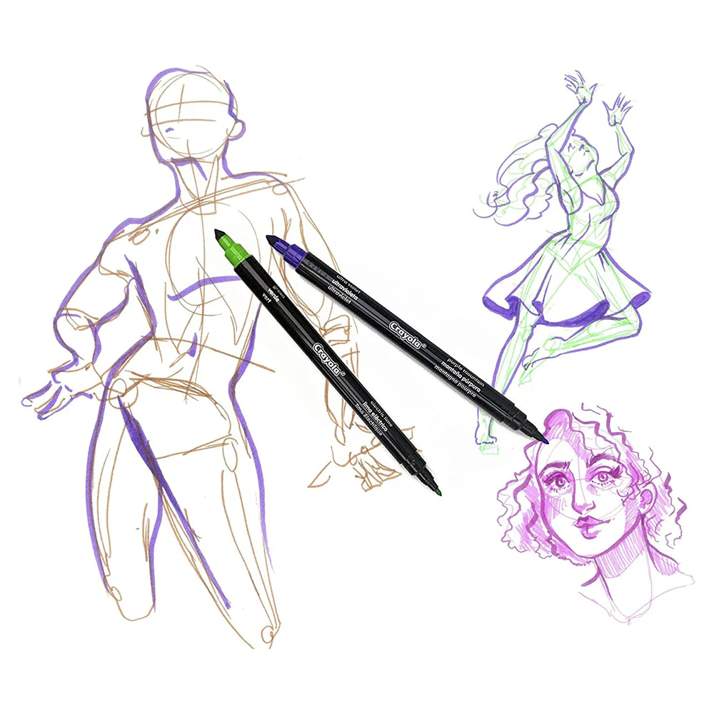 Crayola Kids/Childrens Creative Signature Sketch & Detail Markers 6y+ - Image 3