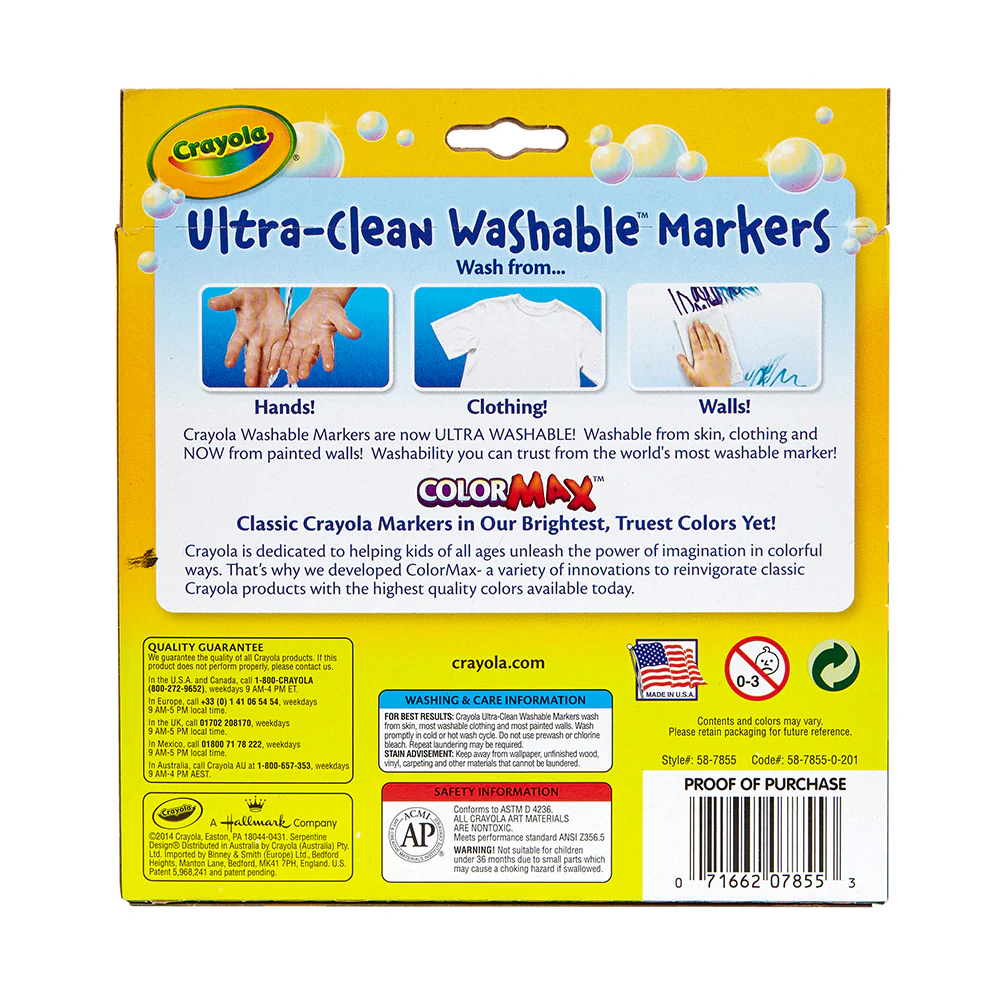 Crayola Kids/Childrens Creative Ultra Clean Bright Markers 36m+ [10 pieces] - Image 5