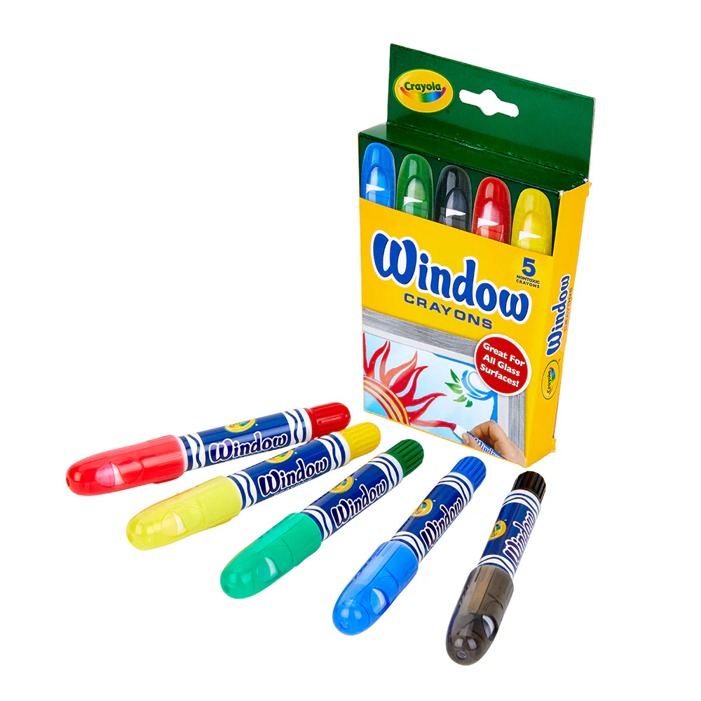 Crayola Kids Creative Washable Window Crayons (5-Piece) - Image 2
