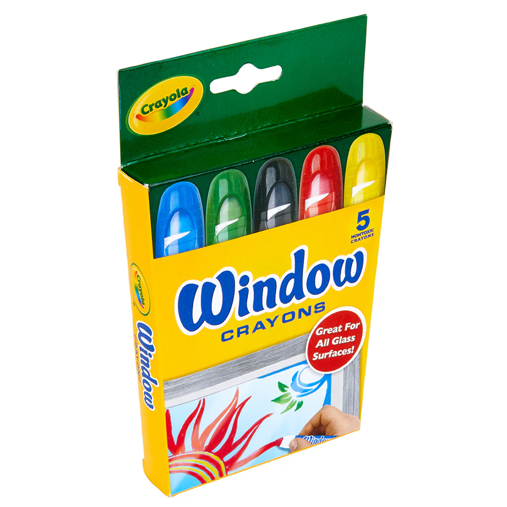 Crayola Kids Creative Washable Window Crayons (5-Piece) - Image 3