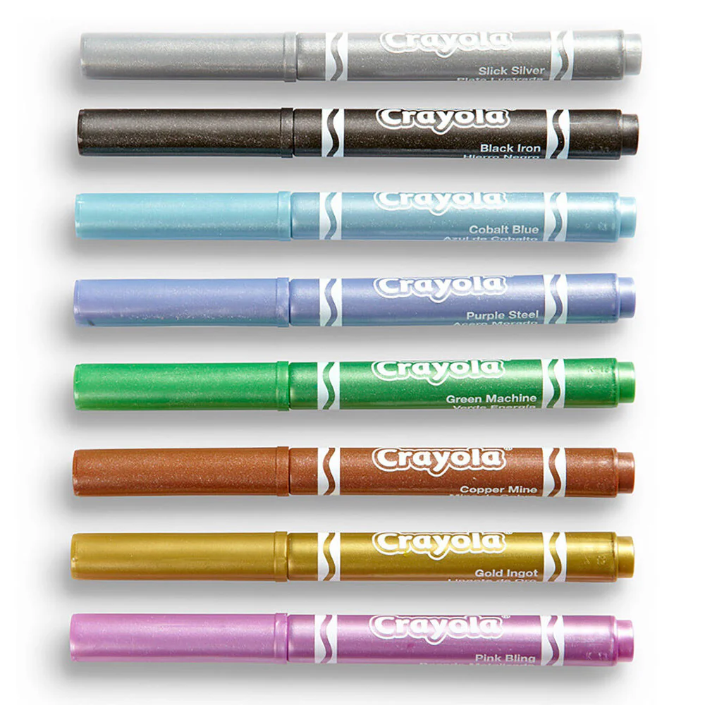 Crayola Metallic Markers Colouring/Drawing Art/Craft 3y+ [8-Pieces] - Image 2