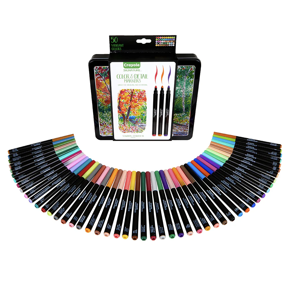 Crayola Signature Colour & Detail Markers 8+ [50-Pieces] - Image 2