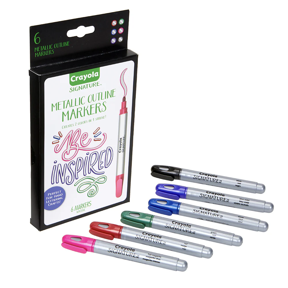 Crayola Signature Metallic Outline Markers 8+ [6-Pieces] - Image 2
