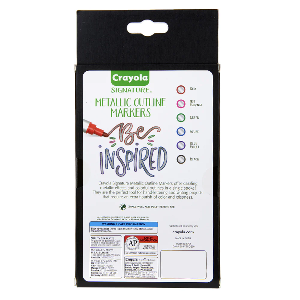 Crayola Signature Metallic Outline Markers 8+ [6-Pieces] - Image 4