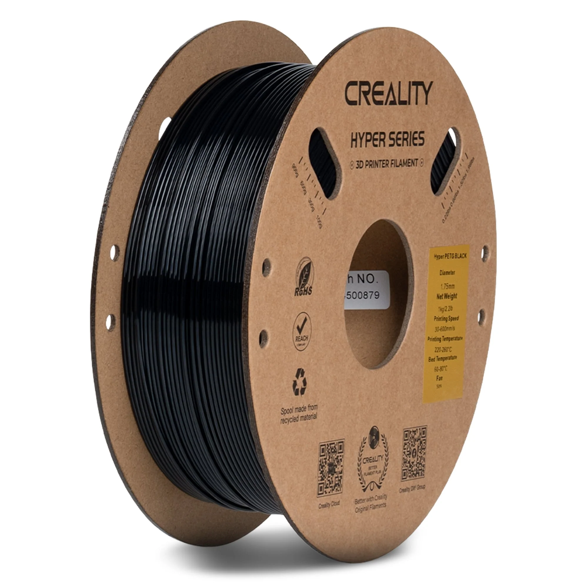 Creality Hyper PETG 3D Printer Filament Waterproof Quick Printing (Black)