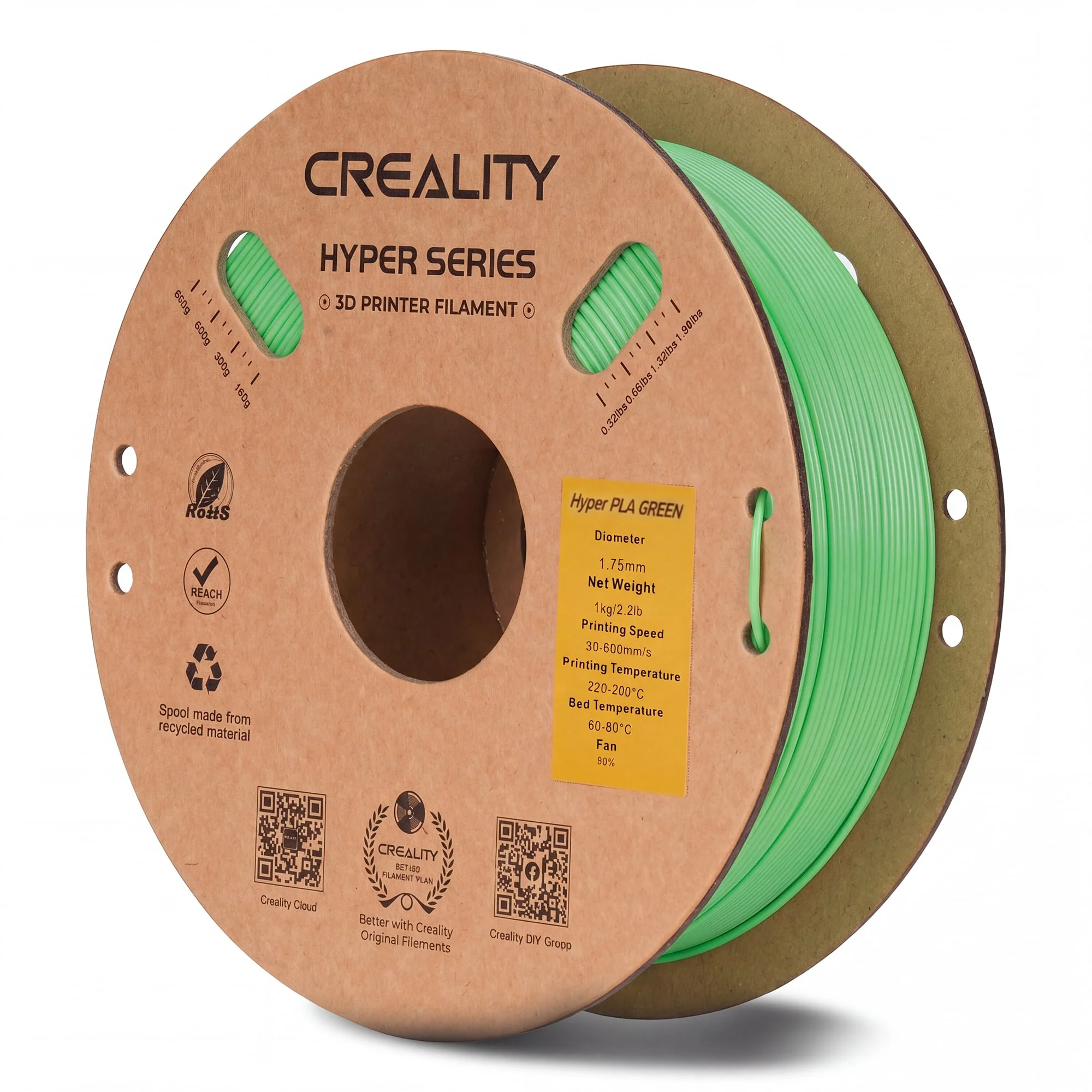 Creality Hyper PLA 3D Printer Filament High Precision (Green) - Image 2