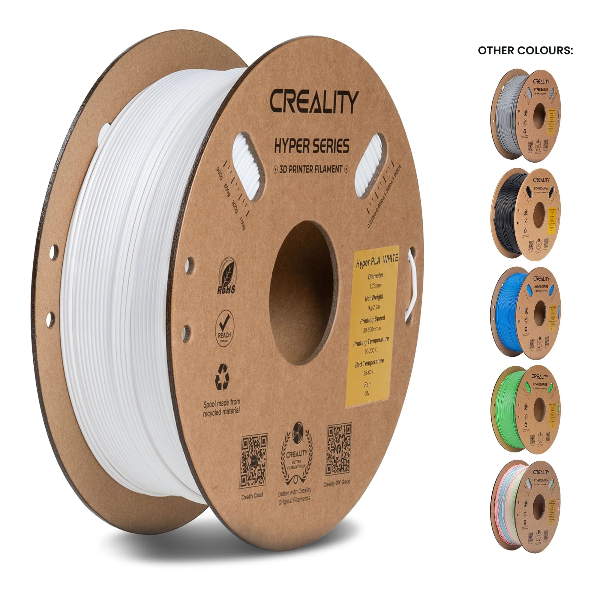Creality Hyper PLA 3D Printer Filament High Precision (White) - Image 3