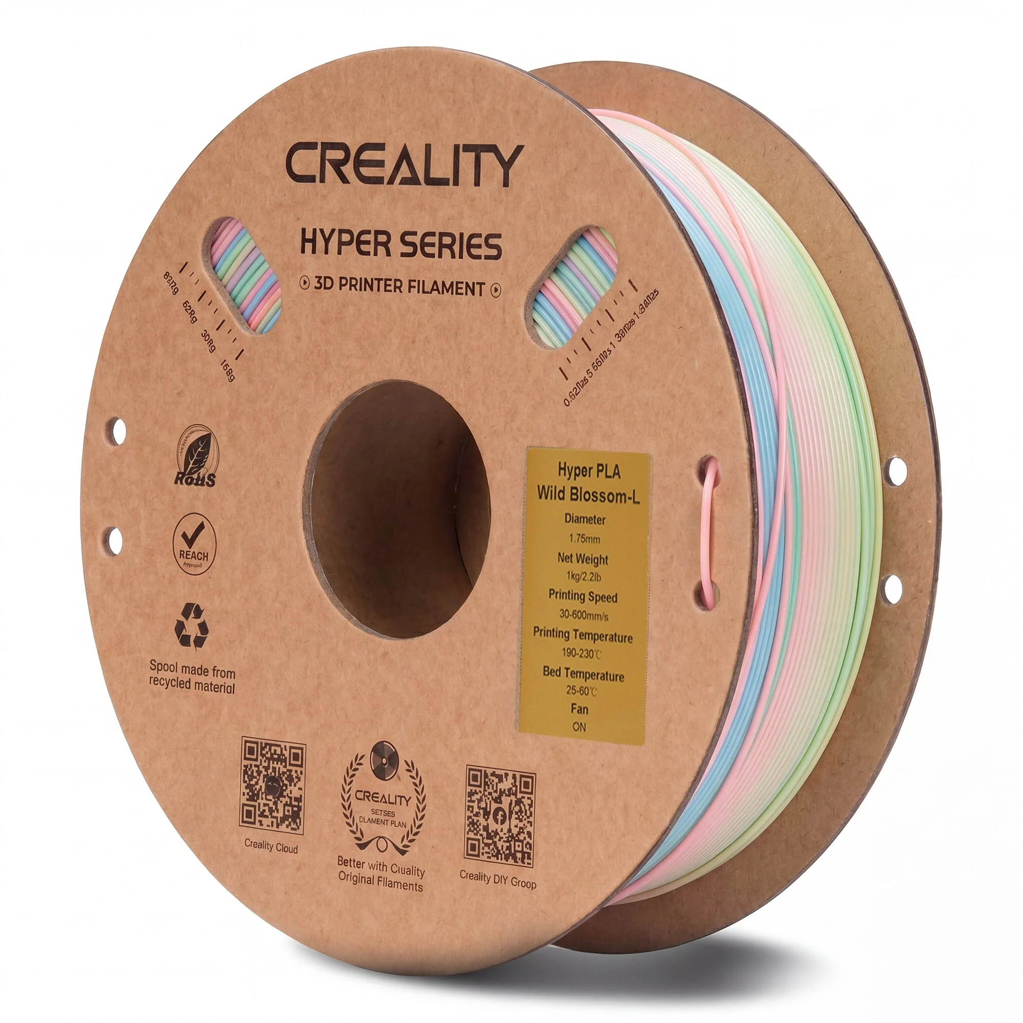 Creality Hyper Rainbow PLA 3D Printer Filament High Precision (Wild Blossom) - Image 2