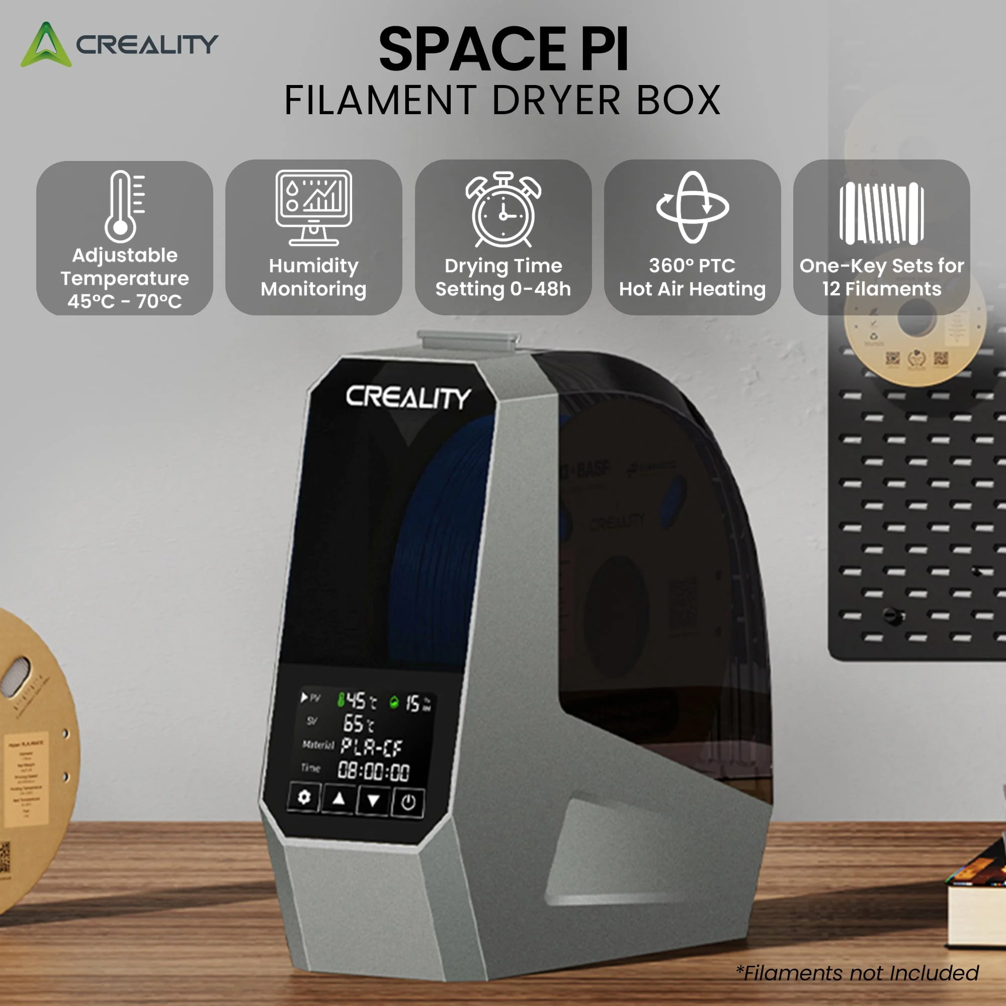 Creality Space Pi Filament Dryer Box 360° 80W PTC Storage Dehydrator - Image 2