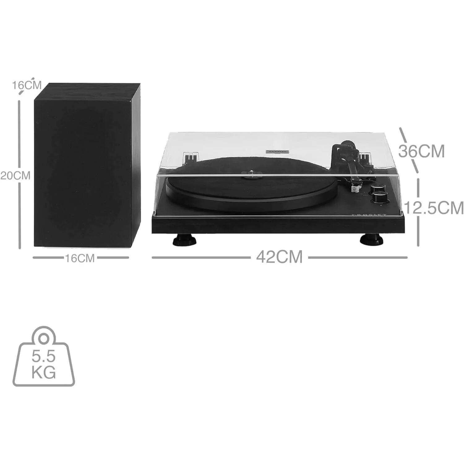 Crosley C62 Shelf System Turntable - Black (C62C-BK4) - Image 4