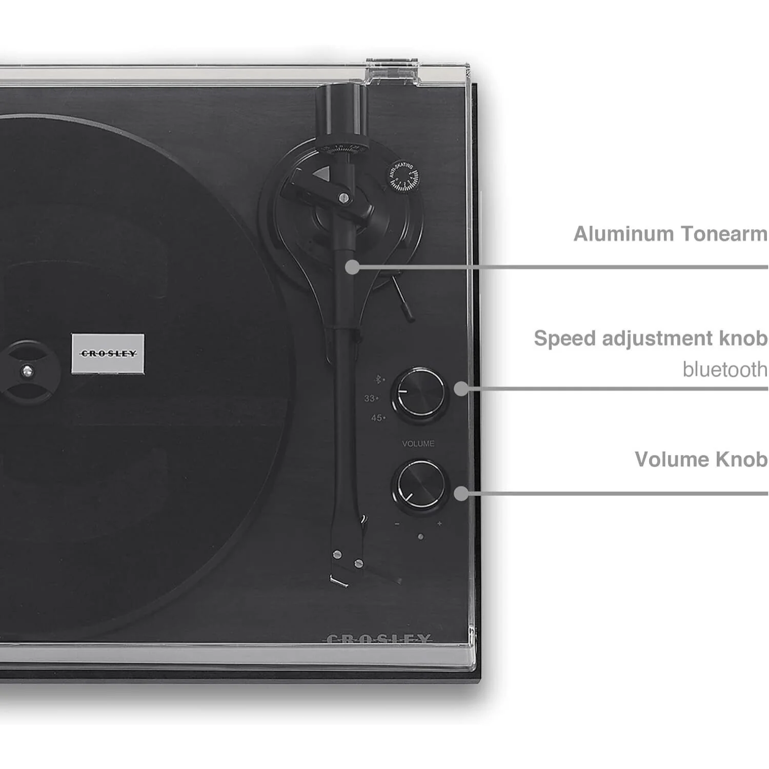 Crosley C62 Shelf System Turntable - Black (C62C-BK4) - Image 8