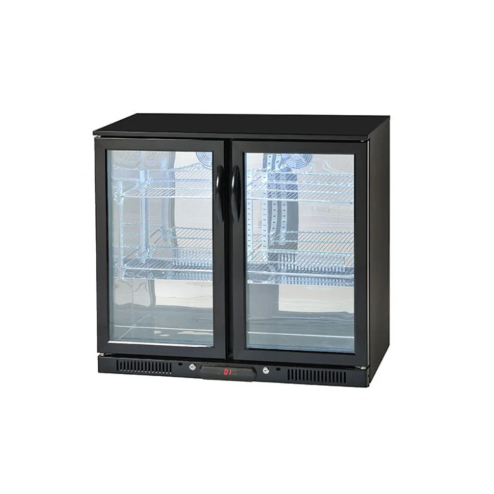 Crossray Double Door LED Outdoor Fridge 208L Beverage/Drink Cooler Black - Image 2